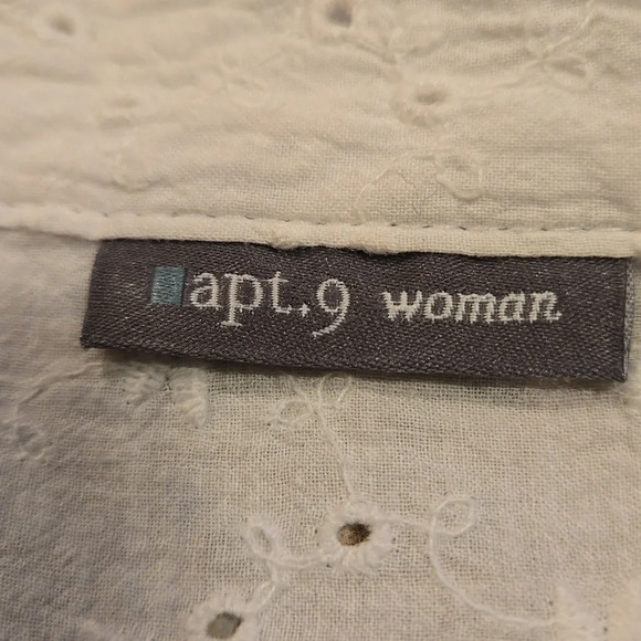 Apt. 9 Embroidered Eyelet Lace White Blouse Women Size 2X - Picture 8 of 14